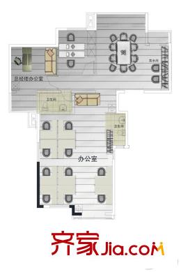 華鼎麗都國際9號樓組合辦公戶型約150平 3室1廳1衛(wèi)