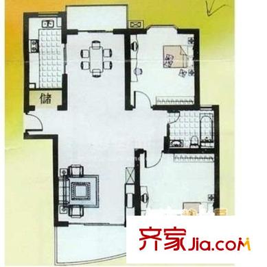 湖北省文聯(lián)宿舍 3室 戶型圖