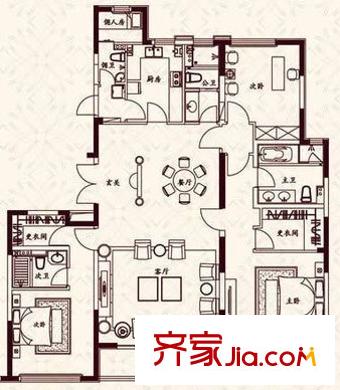 廣益天下戶型圖3室2廳 3室2廳