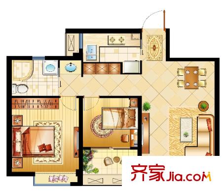 廣益天下戶型圖2室2廳 2室2廳