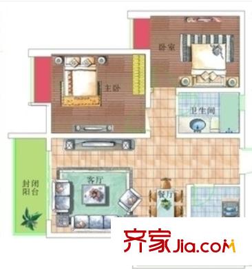 江景時代戶型圖2室2廳 2室2廳