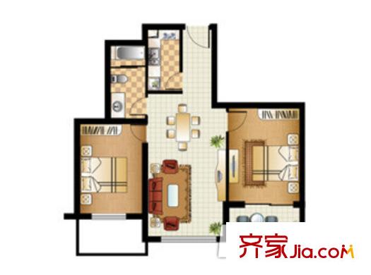 江景時代戶型圖2室2廳 2室2廳