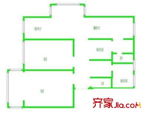 虹琦花園 2室 戶型圖