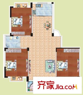 光谷桂花城7棟G戶型圖 3室2廳1衛(wèi)1廚