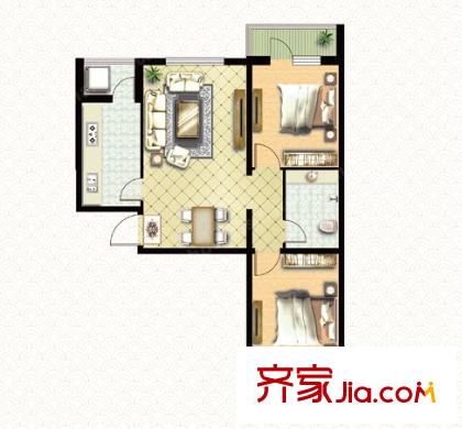現(xiàn)代大廈戶型圖2室2廳 2室2廳