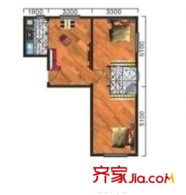 梅苑人民銀行宿舍戶型圖2室2廳 戶型圖 2室2廳
