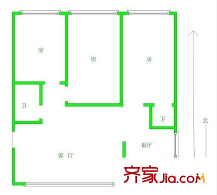 名仕閣 3室 戶(hù)型圖