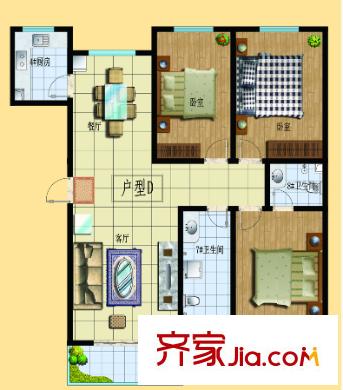 金昌商業(yè)城戶型圖3室2廳 戶型圖 3室2廳