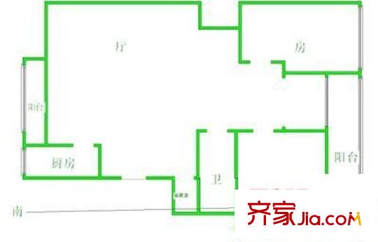 集賢花園 2室 戶型圖