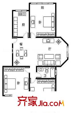 華電沙湖小區(qū)戶型圖沙湖電力小區(qū) 3室 戶型圖 3室2廳2衛(wèi)1廚