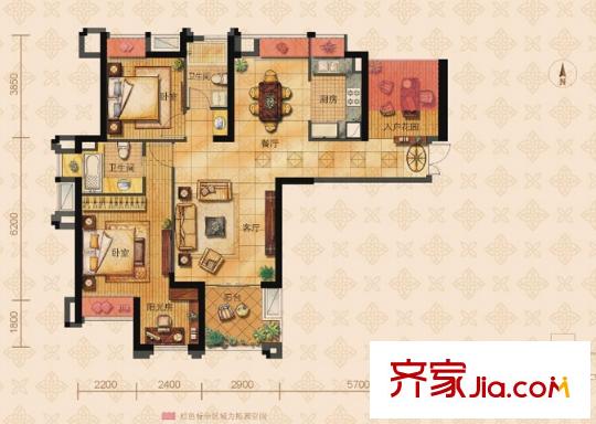 融僑錦江戶型圖2室2廳 2室2廳