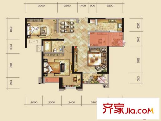 融僑錦江戶型圖2室2廳 2室2廳
