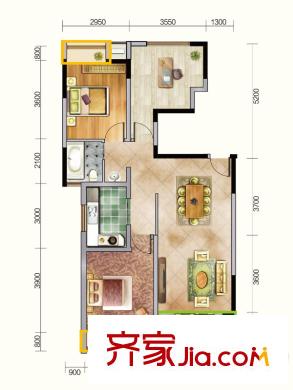 新城春天里戶型圖F戶型（售罄） 3室2廳1衛(wèi)1廚