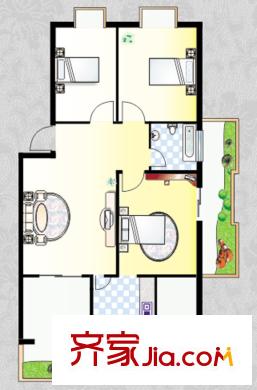 光谷新城2-5號樓B戶型 3室2廳1衛(wèi)1廚