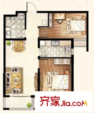 武昌城市公園戶型圖二室二廳 戶型圖 2室2廳