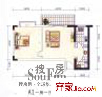 御景名苑戶型圖1室1廳1衛(wèi)
