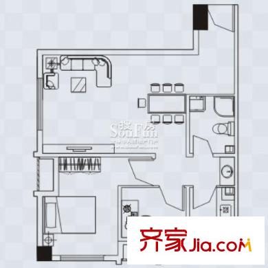 澳門銀座戶型圖F1 1室1廳1衛(wèi)