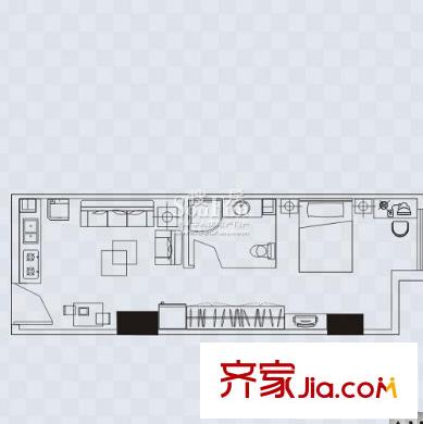 澳門銀座戶型圖L、M 1室1廳1衛(wèi)