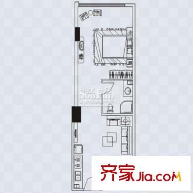 澳門銀座戶型圖G、H 1室1廳1衛(wèi)