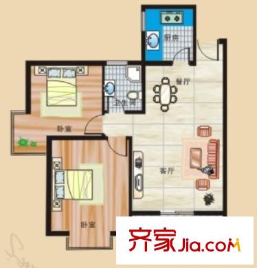 天一小區(qū)戶型圖2室2廳 2室2廳