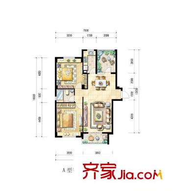 鑫瑞小城故事戶(hù)型圖2室2廳 戶(hù)型圖 2室2廳1衛(wèi)