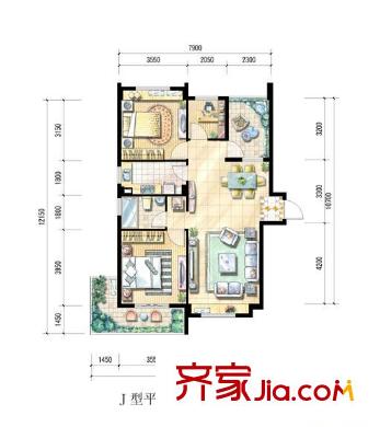 鑫瑞小城故事戶(hù)型圖3室2廳 戶(hù)型圖 3室2廳1衛(wèi)