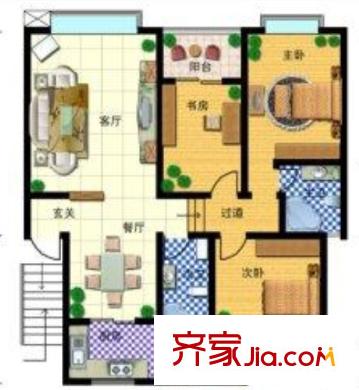 十畝地小區(qū)戶型圖3室2廳 3室2廳