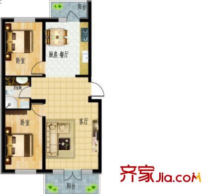 十畝地小區(qū)戶型圖2室2廳 2室2廳