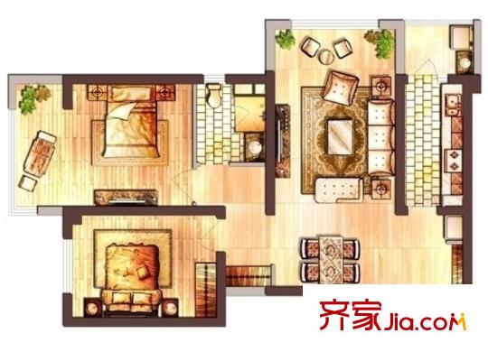 七里晴川戶型圖2室2廳 2室2廳