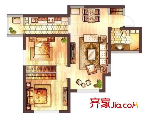 七里晴川戶型圖2室2廳 2室2廳