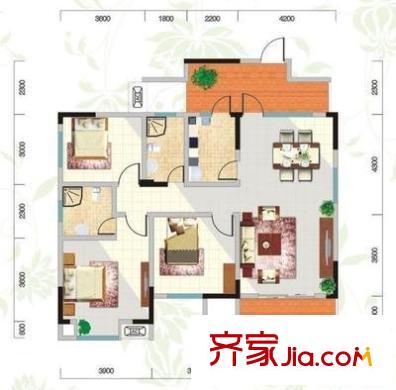 新地盛世東方 4室 戶型圖