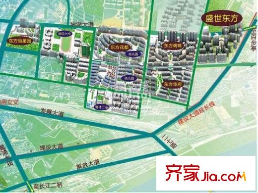 新地盛世東方交通圖社區(qū)組團(tuán)分布圖