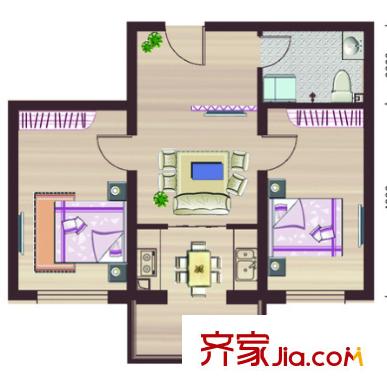 榮西小區(qū)戶型圖2室2廳 戶型圖 2室2廳
