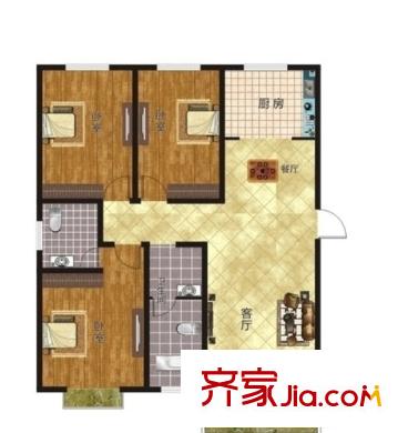 威嘉白金領(lǐng)域戶型圖3室2廳 3室2廳