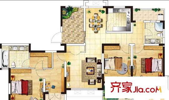 銀河小區(qū)戶型圖3室2廳 戶型圖 3室2廳2衛(wèi)1廚