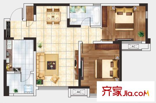 花橋二村戶型圖2室2廳 戶型圖 2室2廳