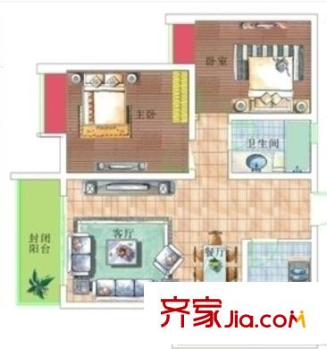 花橋二村戶型圖2室2廳 戶型圖 2室2廳