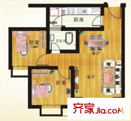 陽(yáng)光花園戶型圖二室二廳 戶型圖 2室2廳