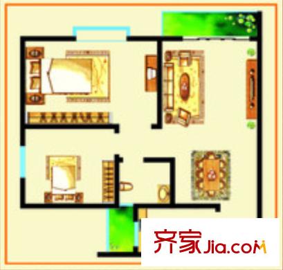 陽(yáng)光花園戶型圖二室二廳 戶型圖 2室2廳