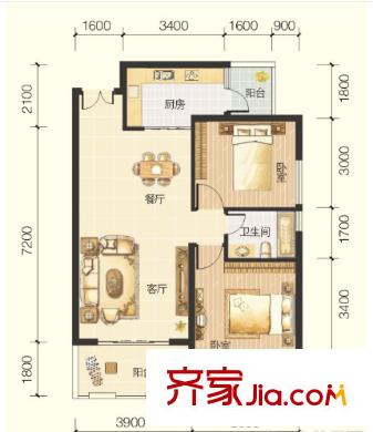 新華家園戶型圖2室2廳 戶型圖 2室2廳