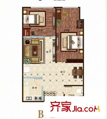 丁字橋工行宿舍戶型圖2室2廳 2室2廳