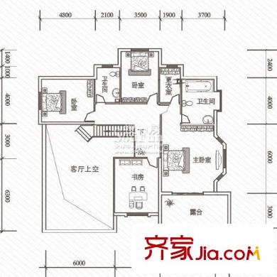 未來海岸戶型圖一期V10二層 5室4廳3衛(wèi)2廚
