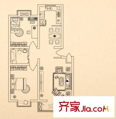 天源城戶型圖2室2廳 2室2廳