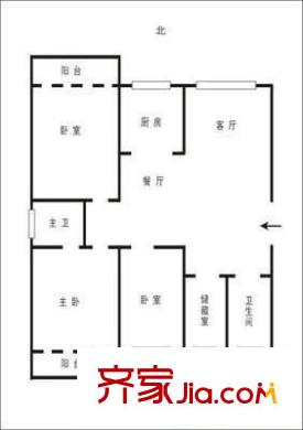 新安花園 3室 戶型圖