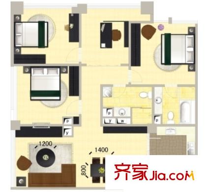 舒苑大廈戶型圖3室2廳 戶型圖 3室2廳