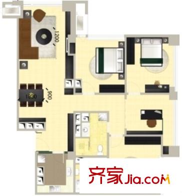 舒苑大廈戶型圖3室2廳 戶型圖 3室2廳