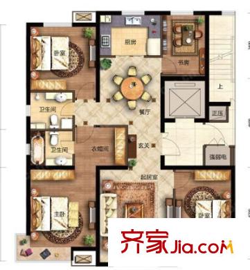 錦繡人家戶型圖4室2廳 戶型圖 4室2廳