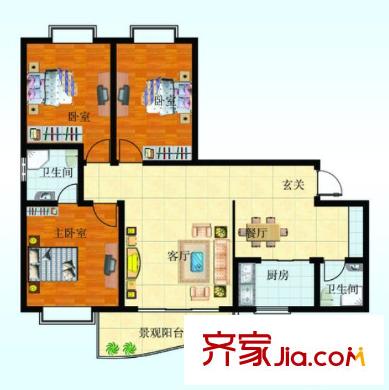 祥和家園戶型圖3室2廳 戶型圖 3室2廳