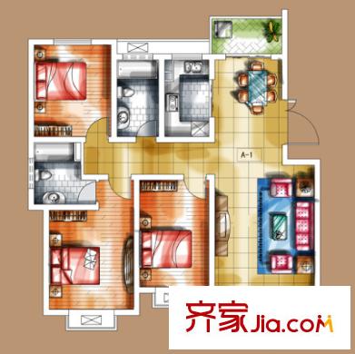 萬松園雪松路小區(qū)戶型圖3室2廳 戶型圖 3室2廳