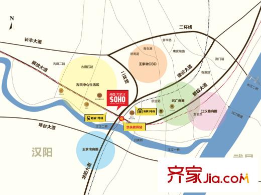 南國(guó)大武漢SOHO交通圖區(qū)位圖